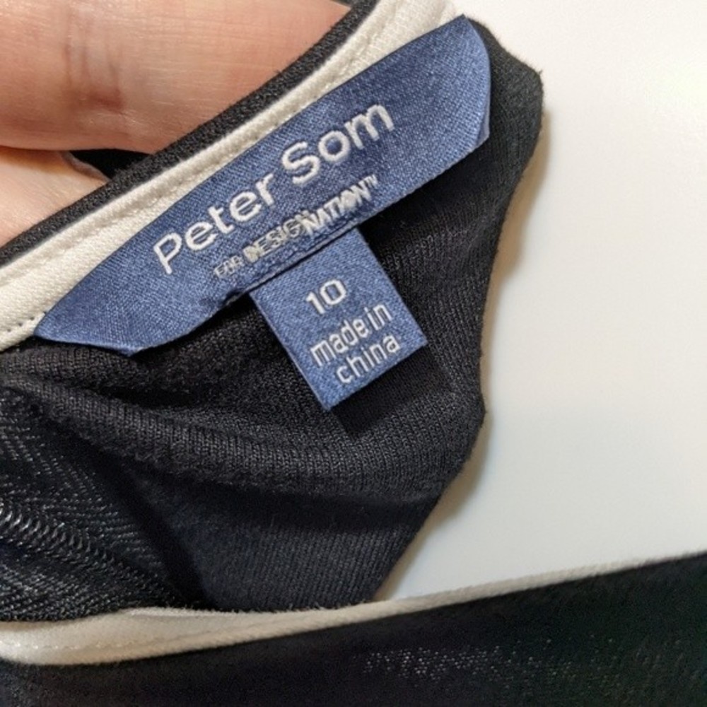 Peter Som dress drop waist black‎ white color block sz 10 - Picture 6 of 8